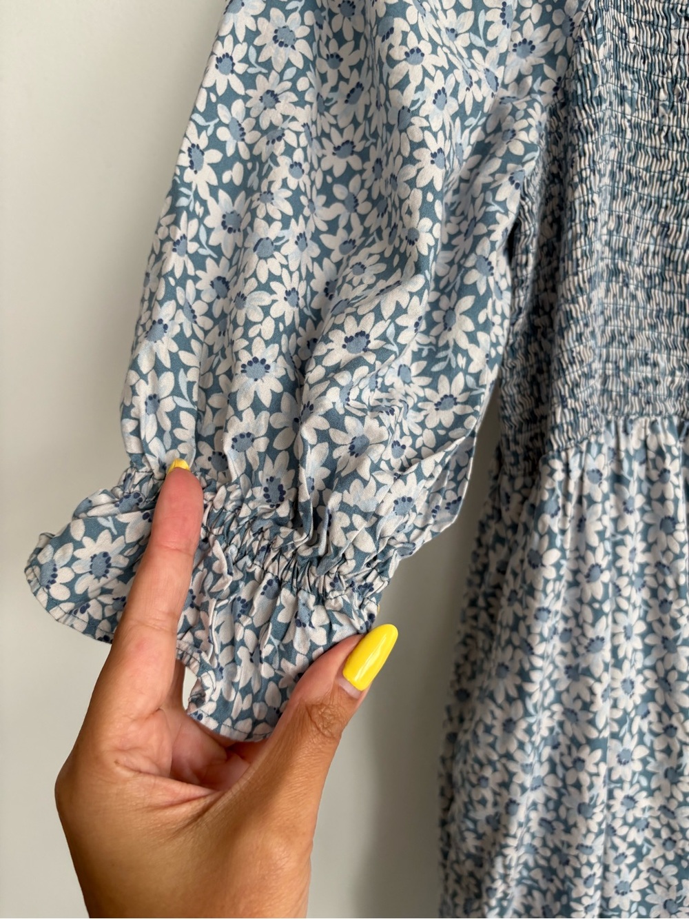 Madewell Lucie Elbow-Sleeve Smocked Midi Dress in Sunflower Field Sz Small - Picture 7 of 10